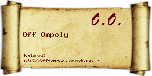 Off Ompoly névjegykártya